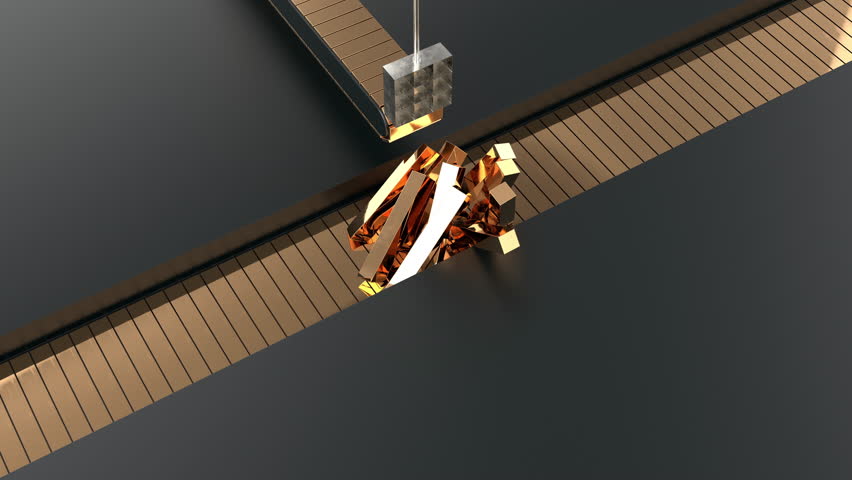 Gold Bar Slicer Conveyor Belt Slicer Factory Loop, a Business & Finance Video by swatchandsoda