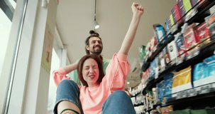 Vibrant Bliss: The Ecstatic Supermarket Expedition of the Joyful Couple