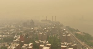 Intense smoke fills NYC and forces a ‘code red’ in Philadelphia as millions from the East Coast to Canada suffer from Quebec’s wildfires. Aerial Drone Videos  Smoke from Canadian wildfires engulfs NYC