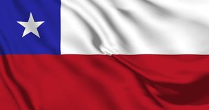 Chile waving flag. National 3d Chilean flag waving. Sign of Chile seamless loop animation. Chilean flag HD resolution Background. Chile flag Closeup 4k video for presentation