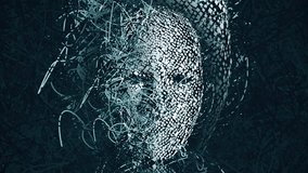 Surreal Mask. Abstract with many wires. Animated 4K video - Powered by Shutterstock - Get 15% off with code: PIKWIZARD15