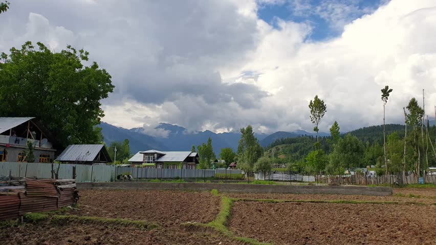 Rains in summer Landscape and beautiful destination of Srinagar Jammu and Kashmir