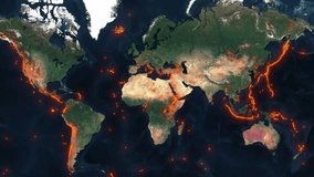 Map volcanoes of the world, volcano basic data