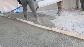 During construction of new house concrete mixing truck was used to pour concrete for pavement around home - Powered by Shutterstock - Get 15% off with code: PIKWIZARD15