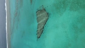 Vertical aerial parallax over Poé's Heart off Poé Beach, New Caledonia.