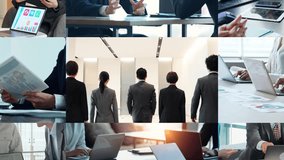 Collage movie of various business scenes. Scale transition animation. - Powered by Shutterstock - Get 15% off with code: PIKWIZARD15
