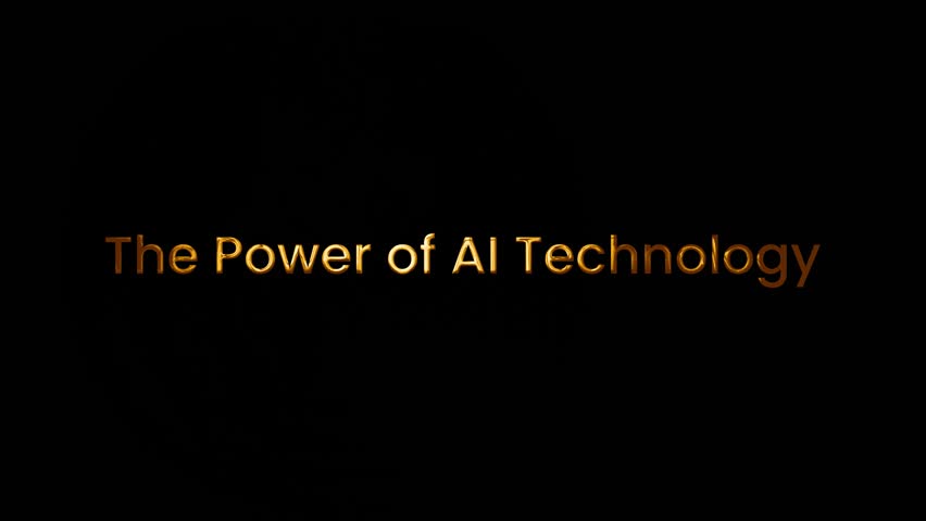 The Power Of AI technology text animation. Introductory AI technology text animation, with golden text emitting sparkling light. Suitable for your video introduction | Shutterstock HD Video #1104996633