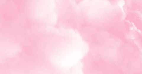 Animated pink clouds. Background with vanilla sky. Camera moving through pink clouds stops for a while and moving again to pink world : vidéo de stock
