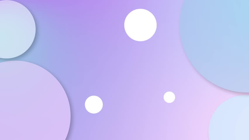 Animated violet white blue pastel color curcles shapes on pastel gradient colors