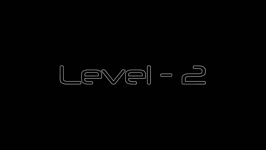 Level - 2 text modern and luxury alphabet font animation on black background. k_203