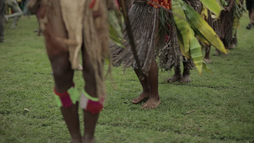 Members of the tribe dance and sing tribal songs at well-known tribal gathering and cultural event Goroka Show