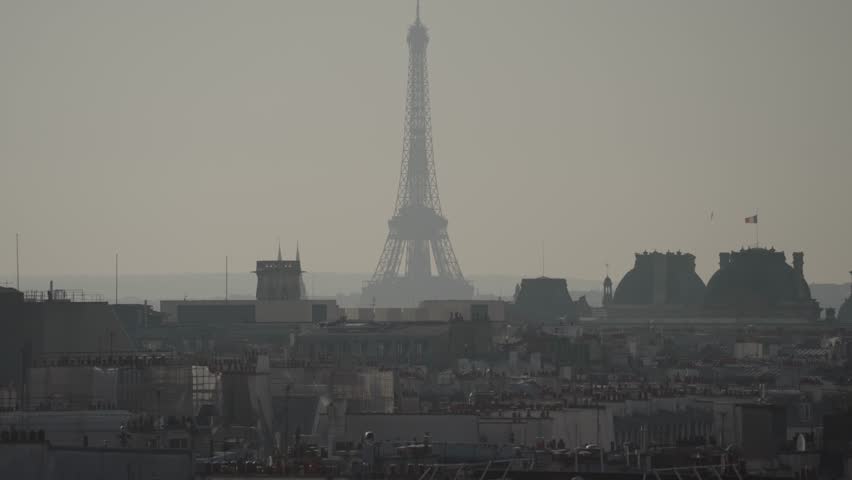 Paris, France - The Tour Eiffel Tower La dame de fer seen far away