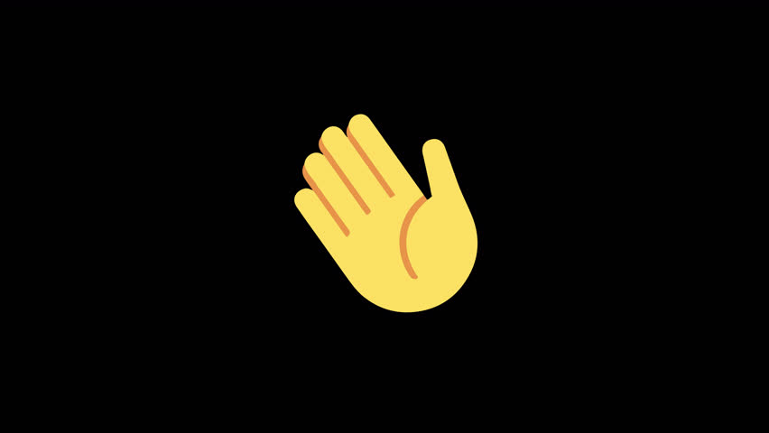 Waving hand emoji animation on transparent background alpha channel and green screen chroma key. A sign of greeting or goodbye. Royalty-Free Stock Footage #1105027493