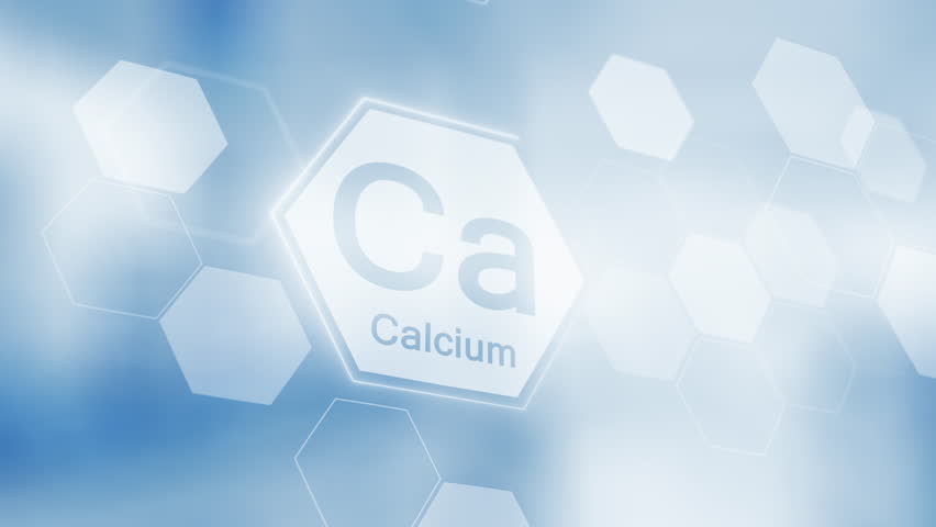Symbol for the chemical element and mineral Calcium Ca. Clean abstract commercial background