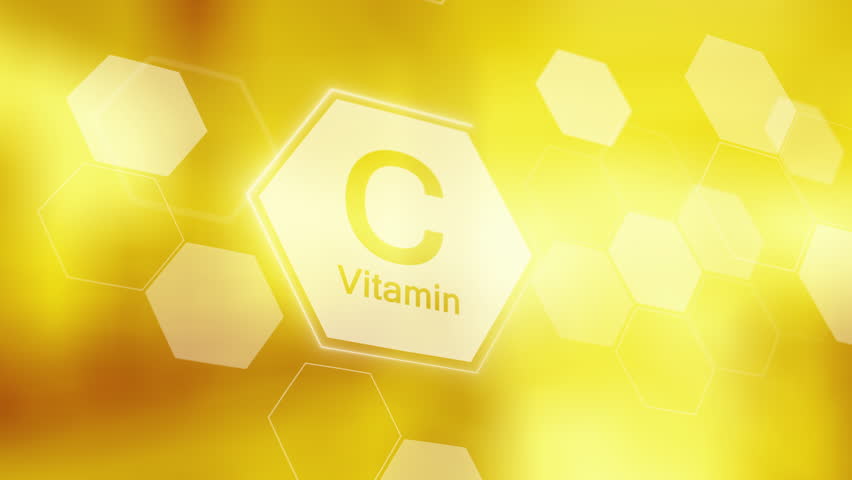 Symbol for the Vitamin C. Clean abstract commercial background