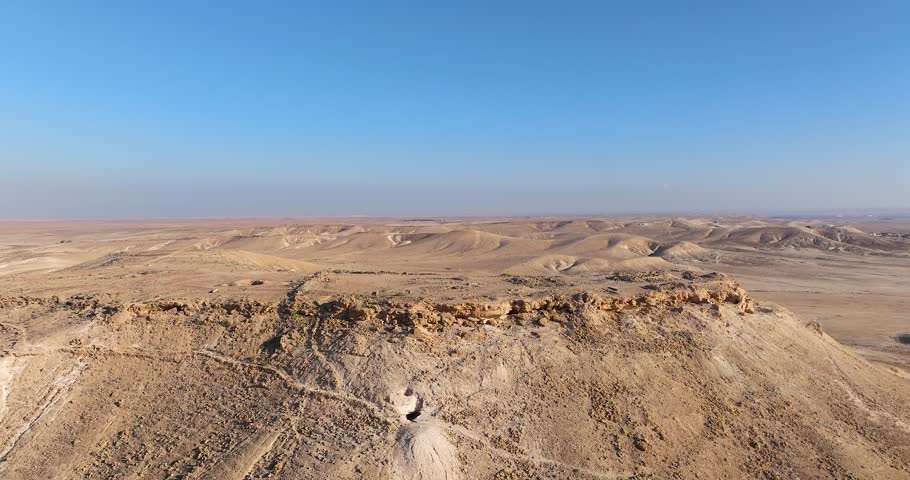Clear sky over Israel Negev desert landscape
