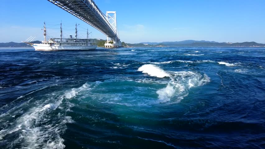 Whirlpools appearing in the Naruto Strait Royalty-Free Stock Footage #1105041197