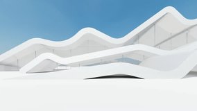 Futuristic architecture background exterior of curved building 3d animation - Powered by Shutterstock - Get 15% off with code: PIKWIZARD15