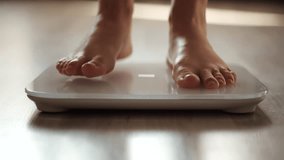 Weight Lose Scales Measure Weight. Girl Legs Bathroom Scale. Fitness Diet Slimming Woman Feet Standing Weighing Scales Slimming. Dieting BMI Weight Loss. Barefoot Measuring Body Fat Overweight At Diet - Powered by Shutterstock - Get 15% off with code: PIKWIZARD15