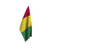 3D rendering of the flag of Guinea waving in the wind.