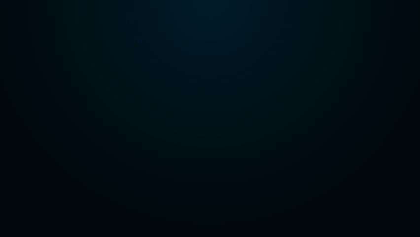 Glowing neon line Man with excessive sweating icon isolated on black background. 4K Video motion graphic animation.