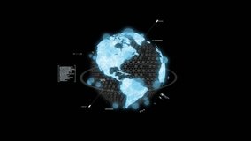 Spinning Planet Earth hologram 3d computer generated motion background HUD, suitable for use in hud and sci-fi projects - Powered by Shutterstock - Get 15% off with code: PIKWIZARD15