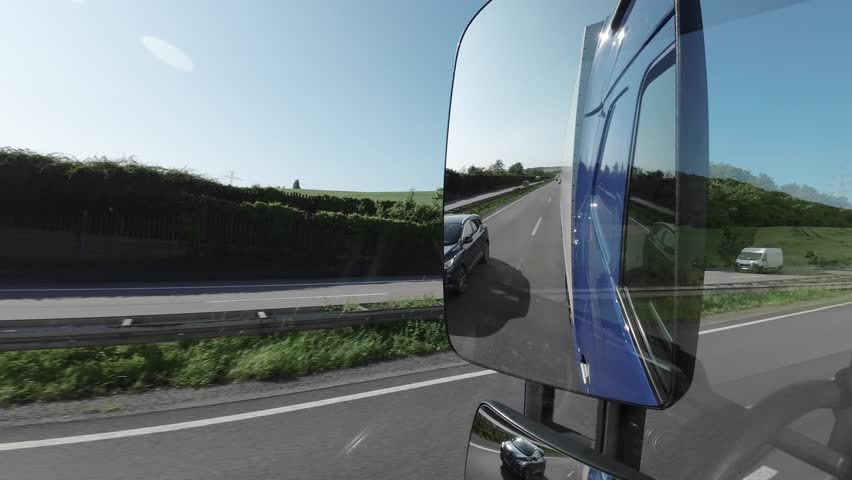 Driving Truck view from the mirror Royalty-Free Stock Footage #1105065981