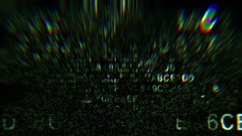 Concept wallpaper background for digital chaos, hacking, internet, and coding. Chaotically flickering Green Hexadecimal Code Fragments On Black Background  Royalty-Free Stock Footage #1105074345
