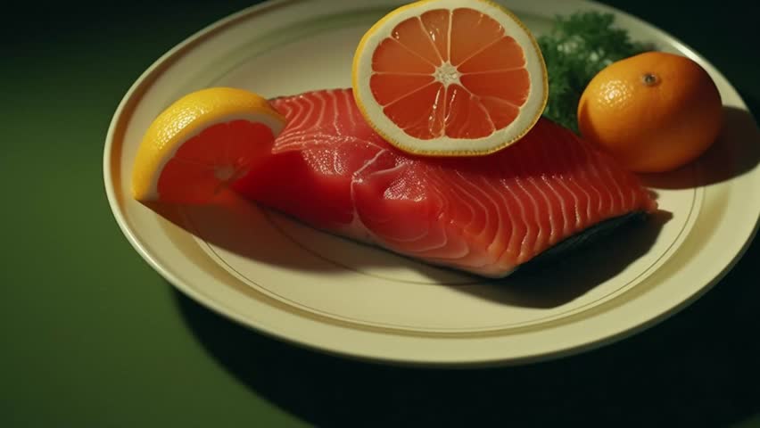 salmon in a small plate