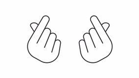 Animated snapping fingers line icon. Music rhythm animation. Hands gesture. Clicking fingers. Sound effect. Loop HD video with alpha channel, transparent background. Outline motion graphic