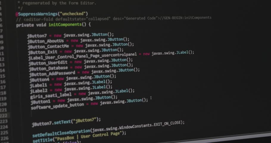 Code on Monitor: Programming and Coding Close-Up Royalty-Free Stock Footage #1105082787
