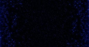 Abstract digital background with glowing and shimmering particles, futuristic blue dot surface. Seamless loop 4k video