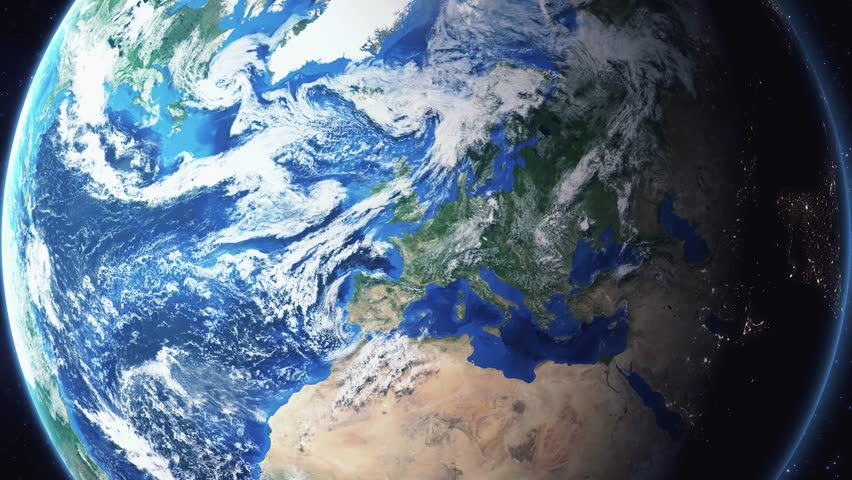 Earth zoom in from space and focus on Cannes, France. 3D Animation. Background for travel intro. Royalty-Free Stock Footage #1105089897