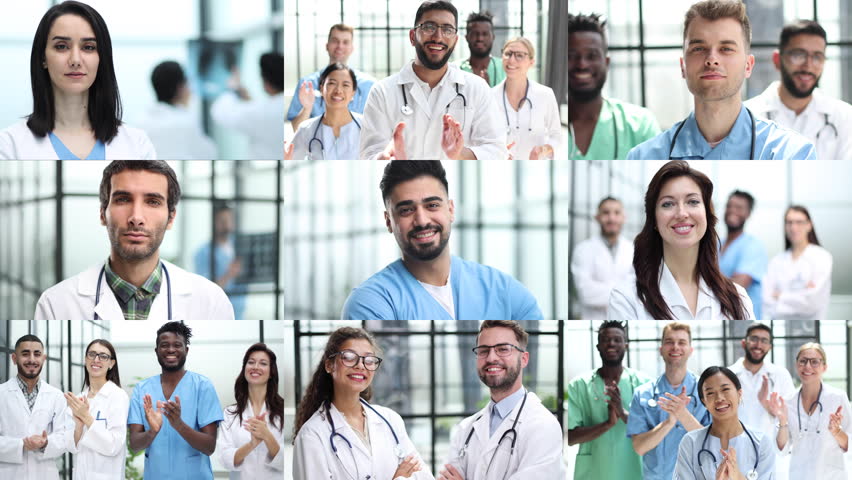 Collage of some medical workers in the hospital | Shutterstock HD Video #1105090495