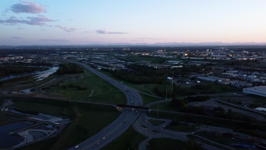 Spectacular Drone Flight Above Calgary