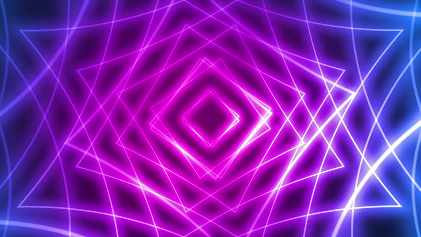 Pink blue shapes neon kaleidoscopic Led Light Background Stage Concert Screen Laser Glowing Neon Light Motion Background Design kaleidoscope pattern color loop futuristic seamless neon Royalty-Free Stock Footage #1105099195