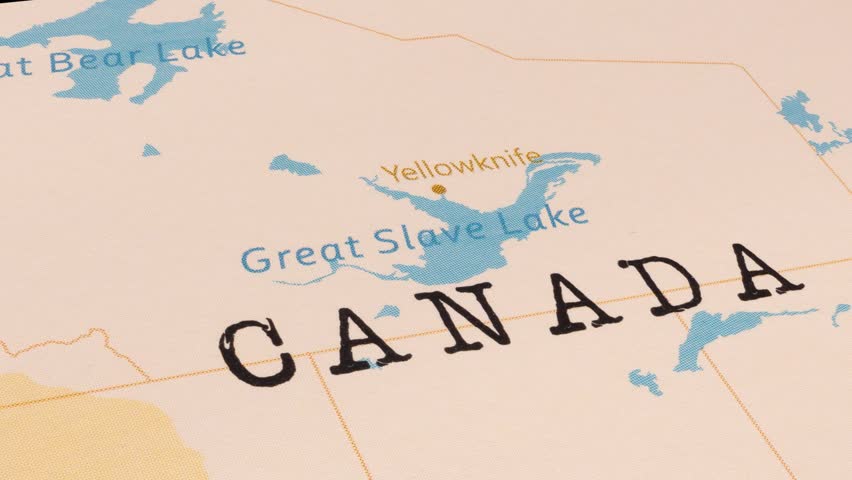 A Rotating Map Centered on Great Slave Lake.