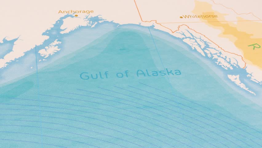A Rotating Map Centered on Gulf of Alaska.