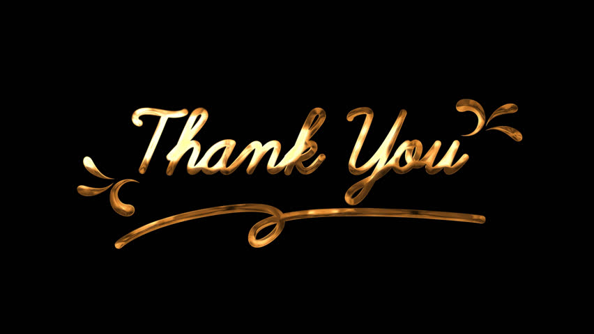 Animated Thank You Text in Gold Color on black and green background. thank you text animation, handwritten, suitable for thank you card, celebration, wishes, events, message, holiday, other concepts