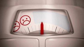 Close up of weight scale with sad and smile emote balance weight measure diet healthy fitness health - Powered by Shutterstock - Get 15% off with code: PIKWIZARD15