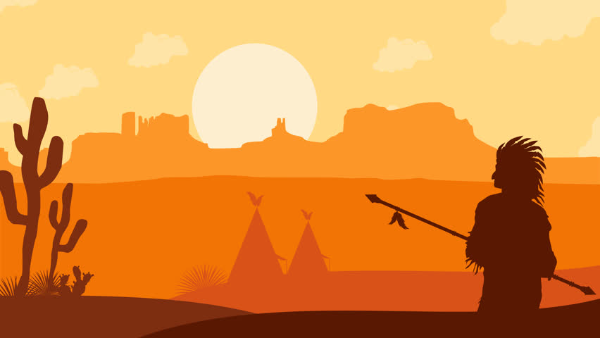 animated native american day background design suitable for use on native american day event in united states with arizona view