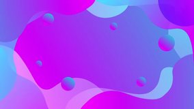 Abstract color gradient background with liquid style waves featured violet and blue. Seamless looping video.