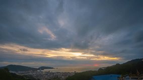 4K Time lapse of Majestic sunset or sunrise landscape Amazing light of nature cloudscape sky .and Clouds moving away rolling. .colorful sky sunset clouds. Gradient color. Sky texture background.