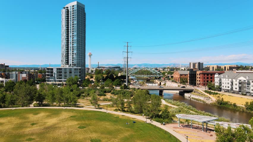 Downtown Denver, The Capital of Colorado State, USA - 4K Drone Footage