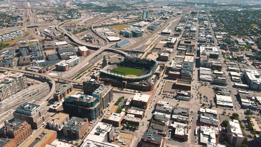 Downtown Denver, The Capital of Colorado State, USA - 4K Drone Footage