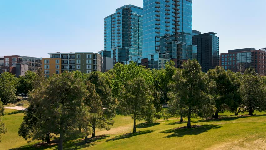 Downtown Denver, The Capital of Colorado State, USA - 4K Drone Footage