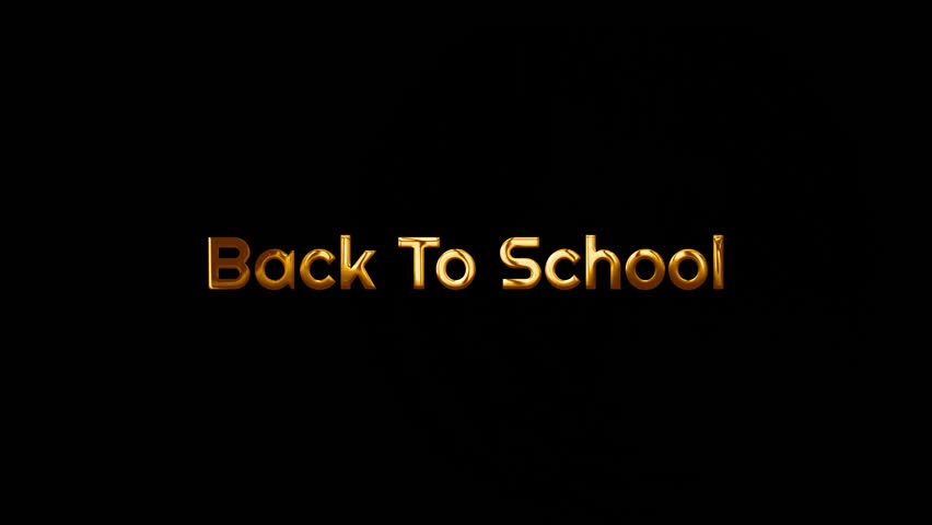 Back to school animated text. Concept of education. animation Back to School lettering intro 4k video. shiny golden text | Shutterstock HD Video #1105131229