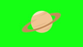 animated planet saturn outer space greenscreen animation