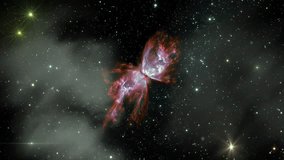 NGC 6302 Planetary Nebula (more popularly called the Bug Nebula or the Butterfly Nebula) in Space. Elements of this Video furnished by NASA. 4K Resolution.