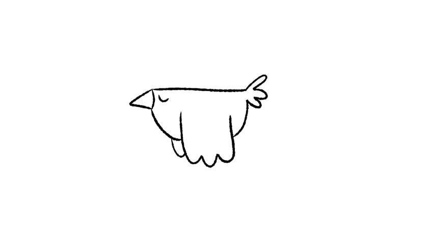 Playful Hand Drawn Doodle Bird Flying on White Background. Seamless Loop 2D Animation for Fun, Cartoon, and Nature Concepts Royalty-Free Stock Footage #1105149049